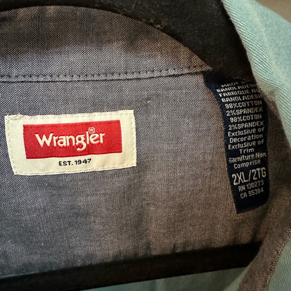 WRANGLER | Men’s 2XL Lightweight Teal Cargo Shirt - Picture 2 of 4